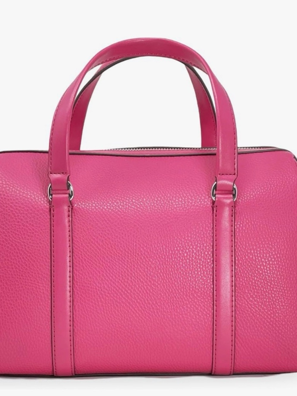 Michael Kors Dragonfruit Pink Leather Jet Set Travel Medium Top Zip Satchel - Picture 2 of 10